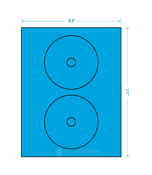 4.57" Circle - 2 up - Fluorescent Blue