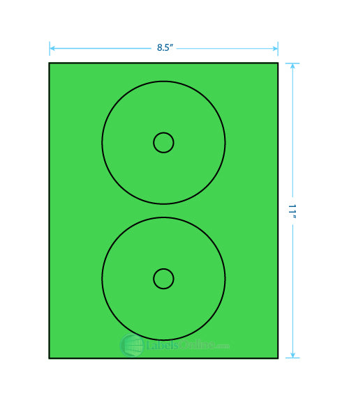 4.57" Circle - 2 up - Fluorescent Green