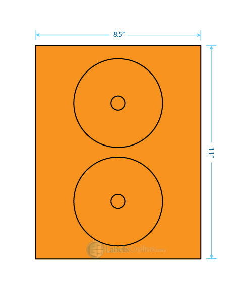 4.57" Circle - 2 up - Fluorescent Orange
