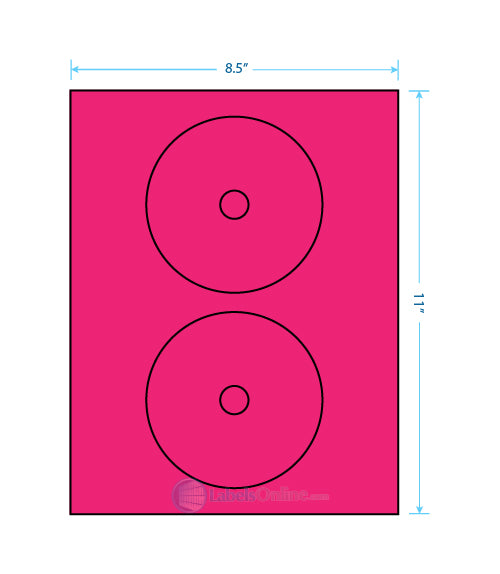 4.57" Circle - 2 up - Fluorescent Pink