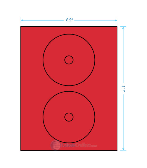 4.57" Circle - 2 up - Fluorescent Red