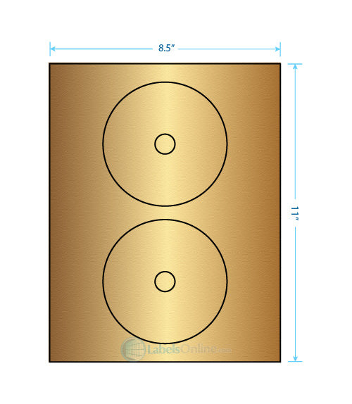 4.57" Circle - 2 up - Gold Foil