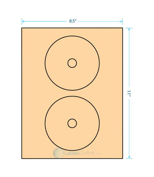 4.57" Circle - 2 up - Pastel Orange