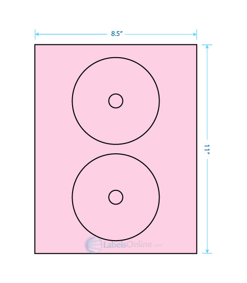 4.57" Circle - 2 up - Pastel Pink