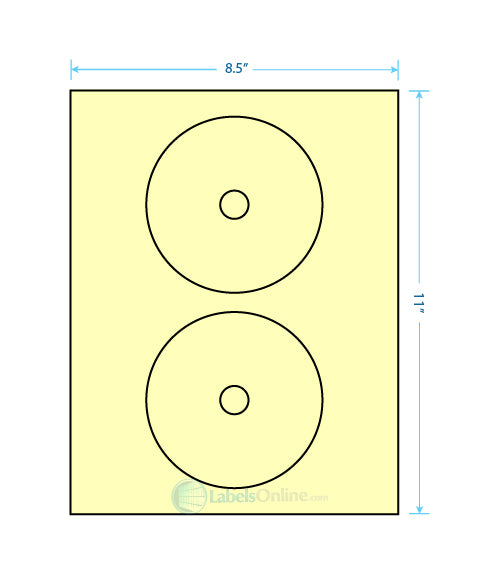 4.57" Circle - 2 up - Pastel Yellow