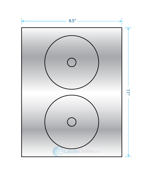 4.57" Circle - 2 up - Silver Foil