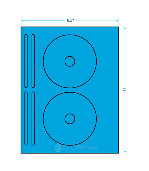 4.625" Circle - 2 up - Fluorescent Blue