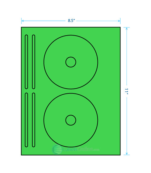 4.625" Circle - 2 up - Fluorescent Green