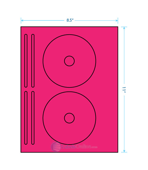 4.625" Circle - 2 up - Fluorescent Pink