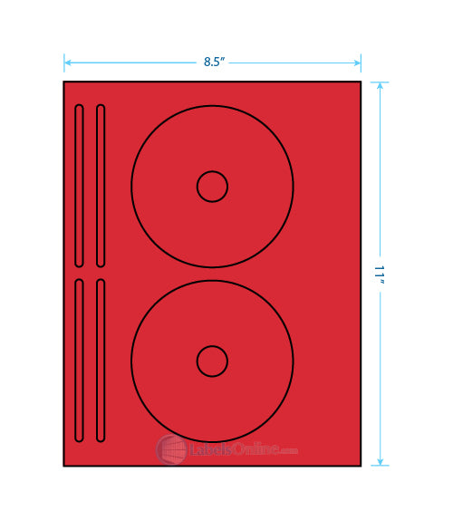 4.625" Circle - 2 up - Fluorescent Red