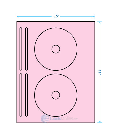 4.625" Circle - 2 up - Pastel Pink