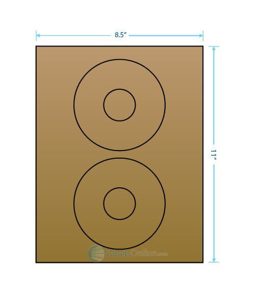 4.64" CD - 2 up - Brown Kraft (Laser / Inkjet)