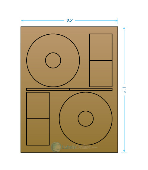4.64" CD - 2 up - Brown Kraft (Laser / Inkjet)