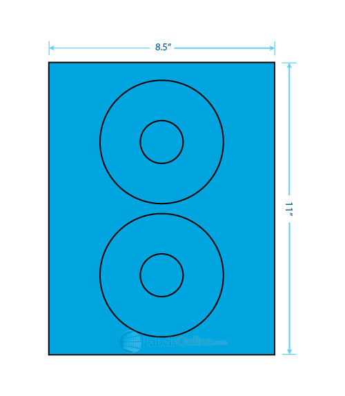 4.64" CD - 2 up - Fluorescent Blue (Laser)