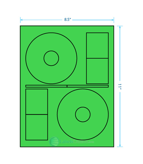4.64" CD - 2 up - Fluorescent Green (Laser)