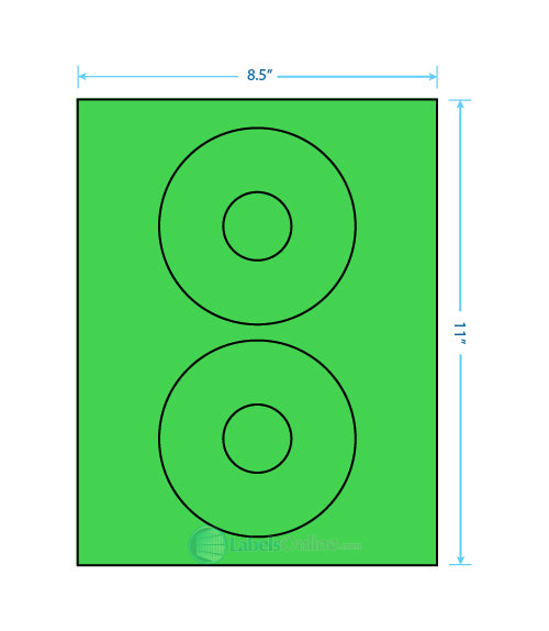 4.64" CD - 2 up - Fluorescent Green (Laser)