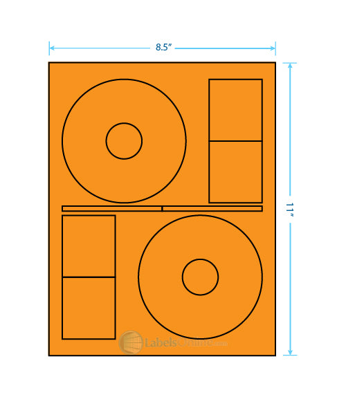 4.64" CD - 2 up - Fluorescent Orange (Laser)