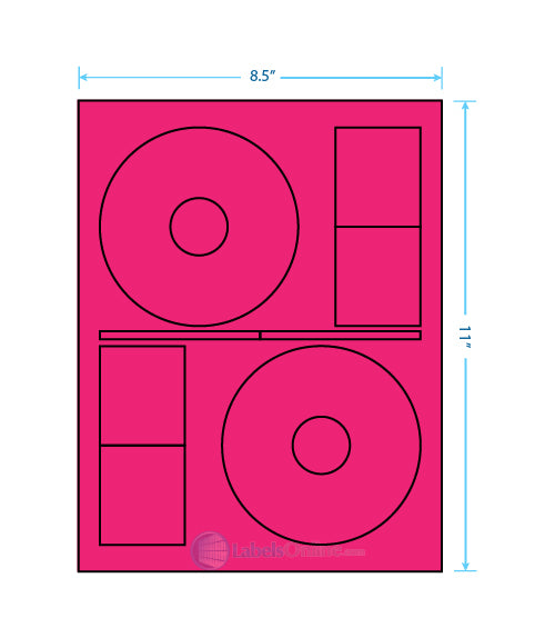 4.64" CD - 2 up - Fluorescent Pink (Laser)