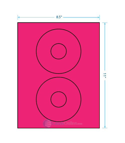 4.64" CD - 2 up - Fluorescent Pink (Laser)