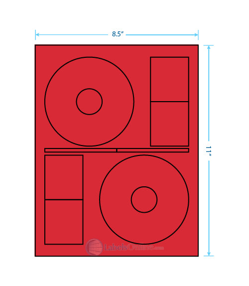 4.64" CD - 2 up - Fluorescent Red (Laser)