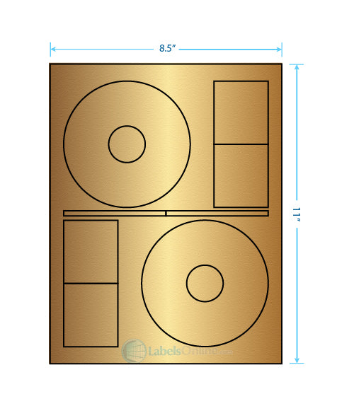 4.64" CD - 2 up - Gold Foil (Laser)