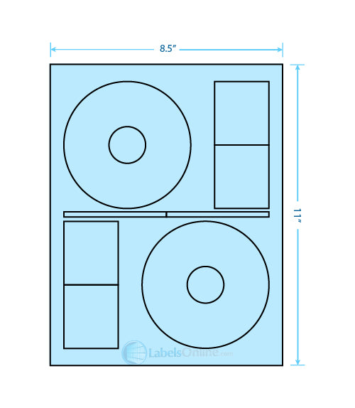 4.64" CD - 2 up - Pastel Blue (Laser)