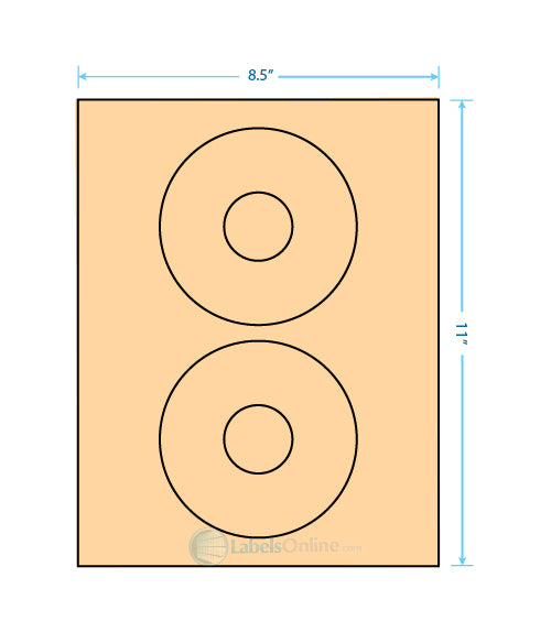 4.64" CD - 2 up - Pastel Orange (Laser)
