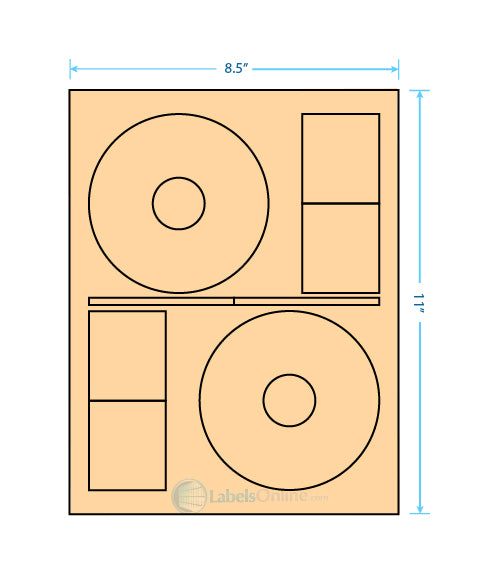 4.64" CD - 2 up - Pastel Orange (Laser)