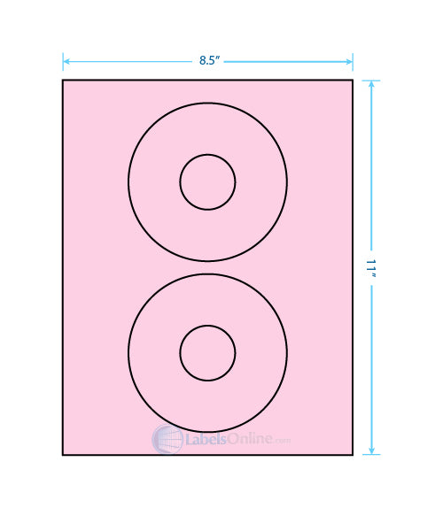 4.64" CD - 2 up - Pastel Pink (Laser)