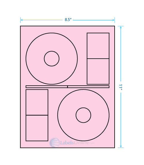 4.64" CD - 2 up - Pastel Pink (Laser)