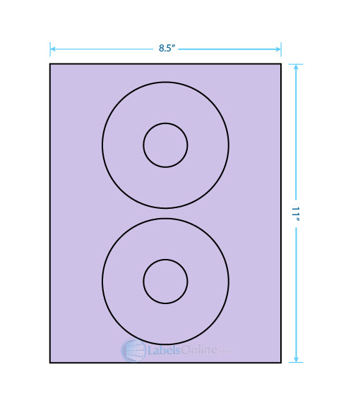 4.64" CD - 2 up - Pastel Purple (Laser)