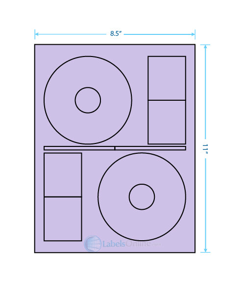 4.64" CD - 2 up - Pastel Purple (Laser)