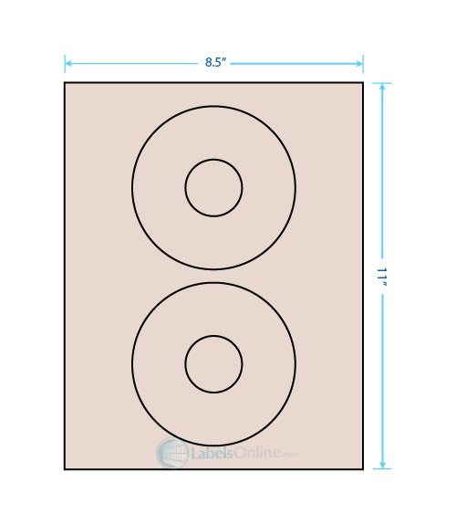 4.64" CD - 2 up - Pastel Tan (Laser)