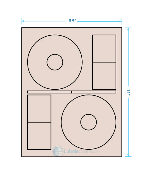 4.64" CD - 2 up - Pastel Tan (Laser)