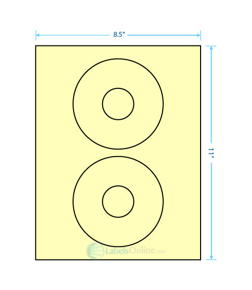 4.64" CD - 2 up - Pastel Yellow (Laser)