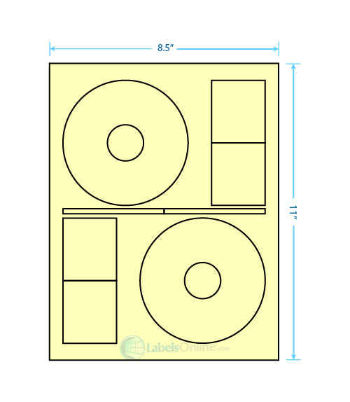 4.64" CD - 2 up - Pastel Yellow (Laser)
