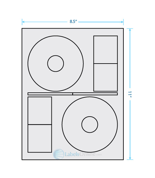 4.64" CD - 2 up - Recycled (Laser / Inkjet)
