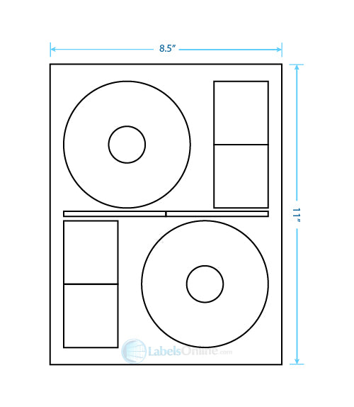 4.64" CD - 2 up - White Polyester (Laser)