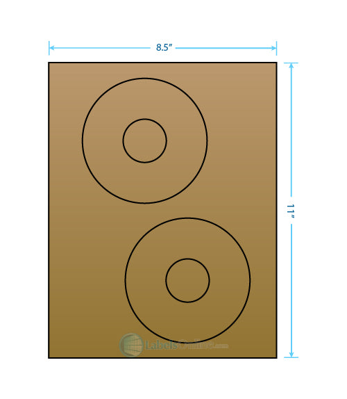 4.65" CD - 2 up - Brown Kraft (Laser / Inkjet)