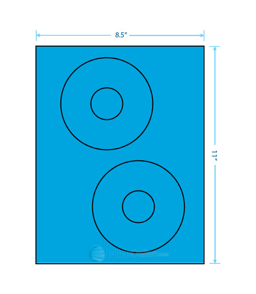 4.65" CD - 2 up - Fluorescent Blue (Laser)