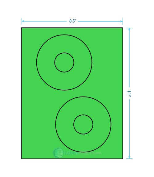 4.65" CD - 2 up - Fluorescent Green (Laser)