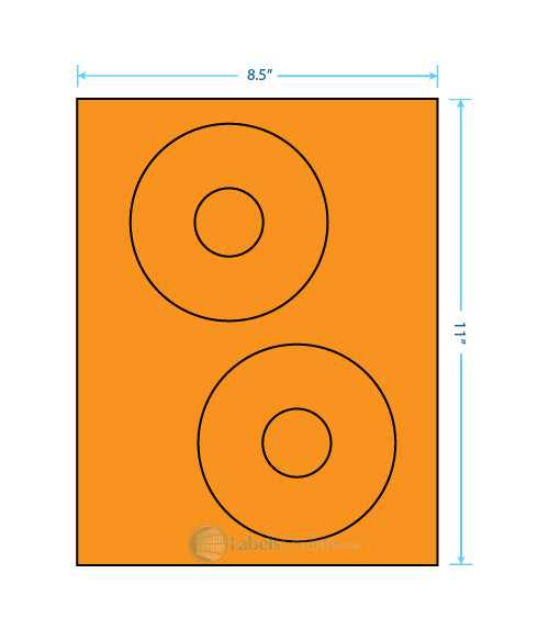4.65" CD - 2 up - Fluorescent Orange (Laser)