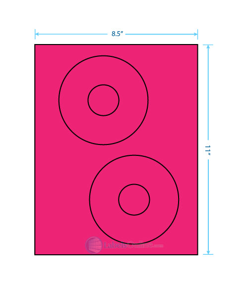 4.65" CD - 2 up - Fluorescent Pink (Laser)