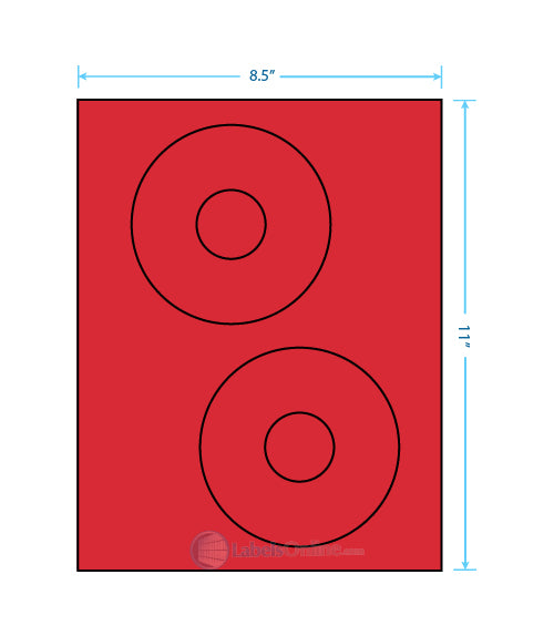 4.65" CD - 2 up - Fluorescent Red (Laser)