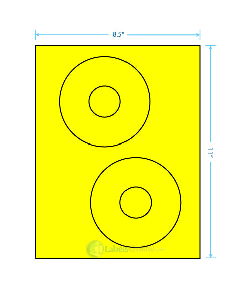 4.65" CD - 2 up - Fluorescent Yellow (Laser)