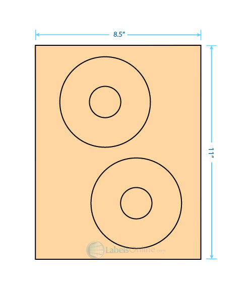 4.65" CD - 2 up - Pastel Orange (Laser)