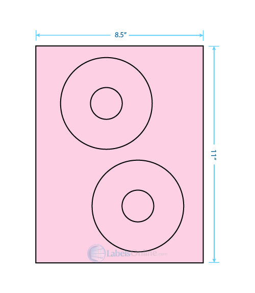 4.65" CD - 2 up - Pastel Pink (Laser)