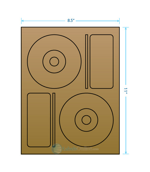 4.656" CD - 2 up - Brown Kraft (Laser / Inkjet)