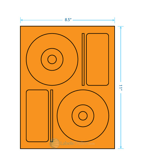 4.656" CD - 2 up - Fluorescent Orange (Laser)