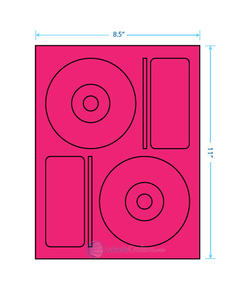 4.656" CD - 2 up - Fluorescent Pink (Laser)